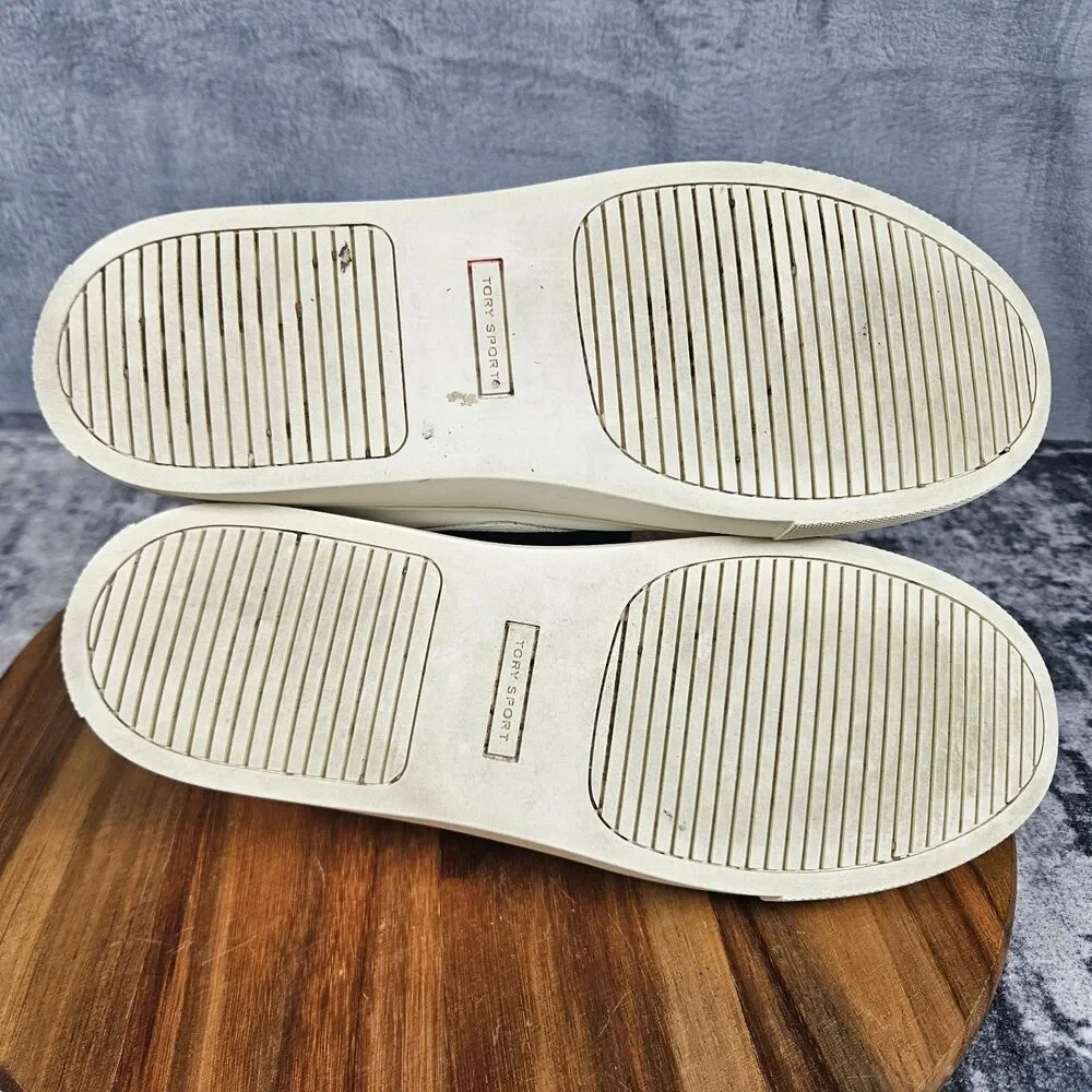 Tory Burch Howell Court Womens Size 9.5 M White Leather Athletic Sneakers Shoes